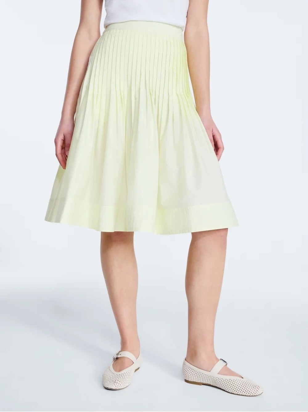 Yellow A-Line Midi Skirt